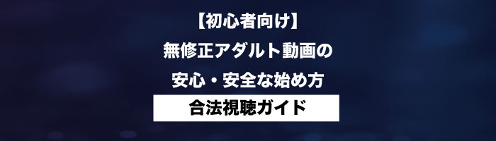 【初心者向け】無修正アダルト動画の安心・安全な始め方|合法視聴ガイド